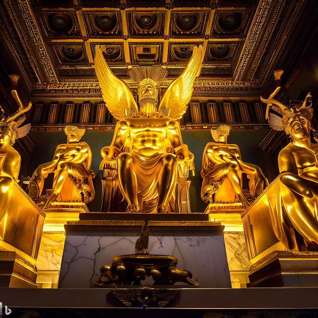 Olympian Gods and Their Golden Thrones