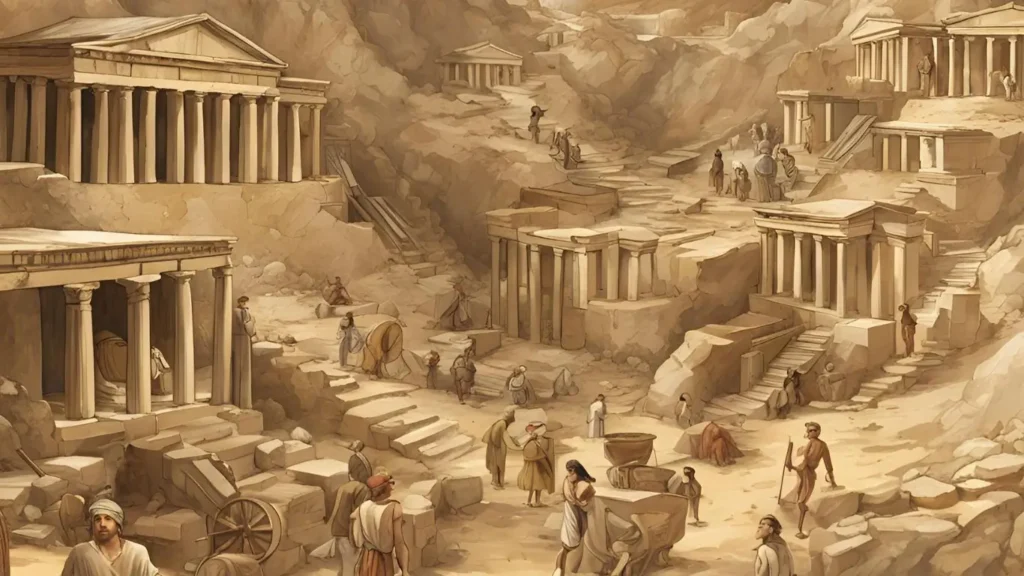 Ancient Greeks used various mining techniques