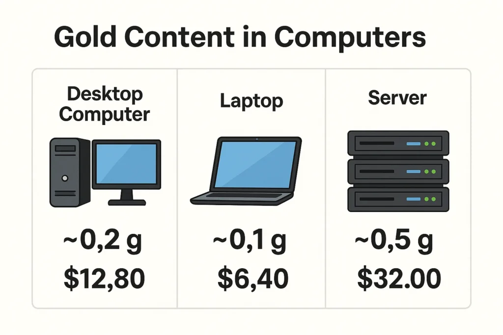 Gold Content in Computers