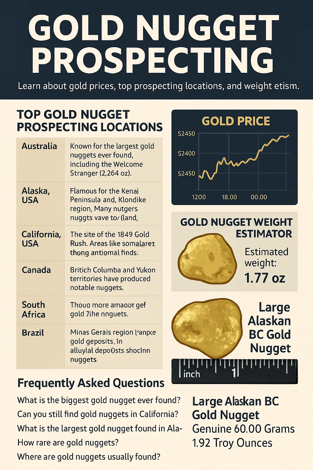 live gold nuggets price value guide
