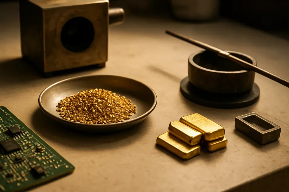 Can gold be recycled featured image with refining and e-waste recovery context