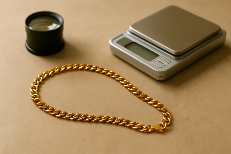 Is NuraGold real gold - featured image with chain hallmark verification setup