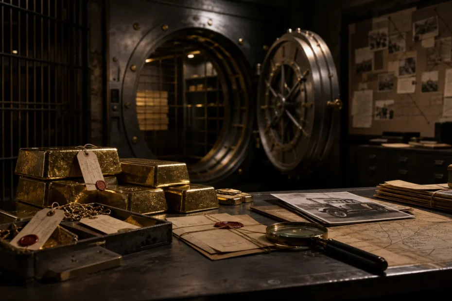 Gold bars and archival evidence for great gold heists of history