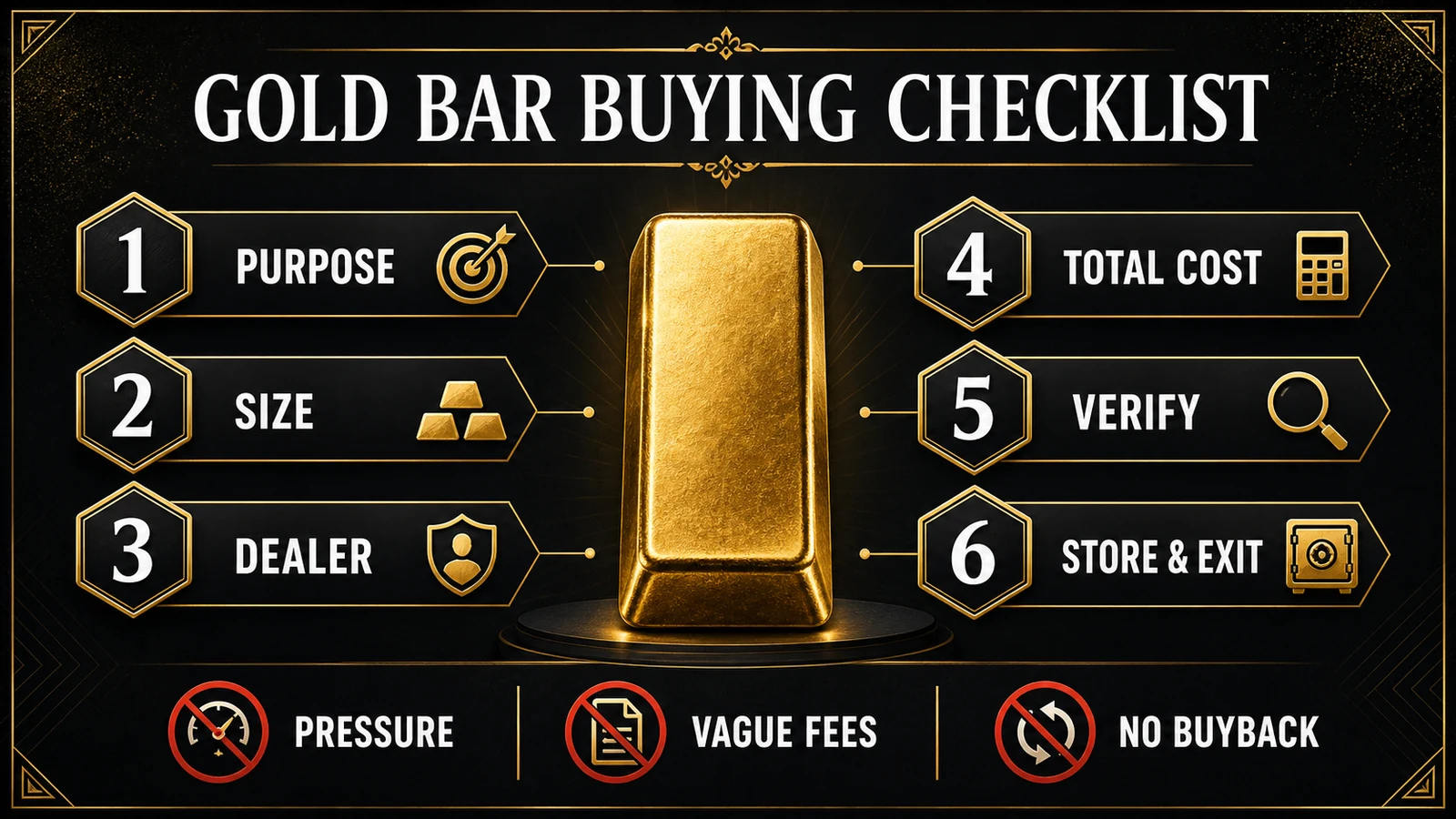 How to Buy Gold Bars Safely visual decision guide