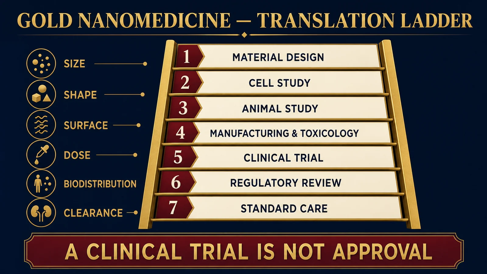 Gold Nanoparticles in Medicine: Uses, Trials, and Safety Limits infographic