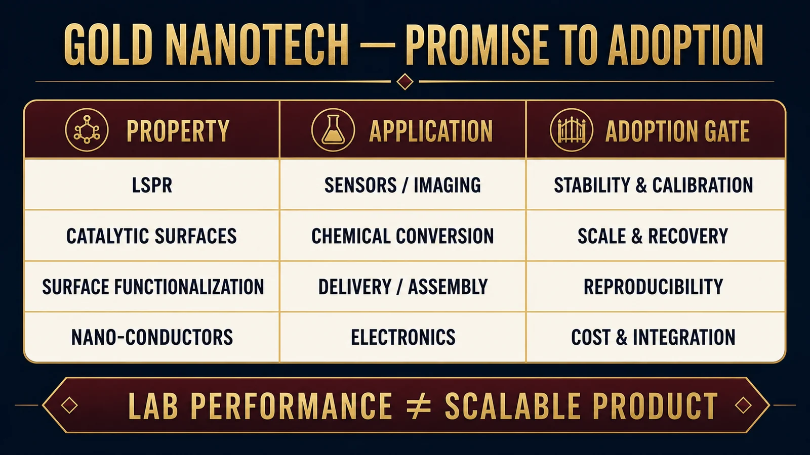 Gold in Nanotechnology: Future Uses, Scale-Up, and Risks infographic
